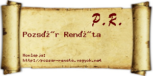 Pozsár Renáta névjegykártya
